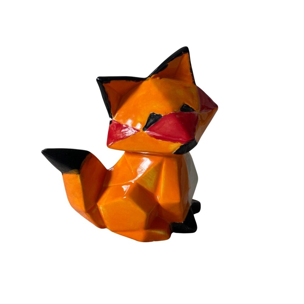 Hand painted 2020 Mayco Ceramic Fox Signed JS